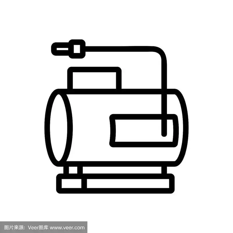 绘画插图,轮廓,圆柱体,矢量,气泵