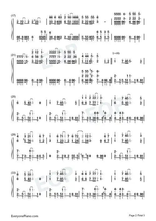 share the world-海贼王op11双手简谱预览2