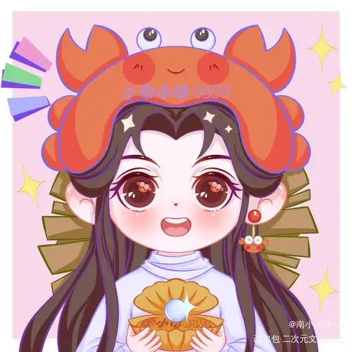 巨蟹座  谢怜_天官赐福谢怜古风q版头像巨蟹座绘画作品
