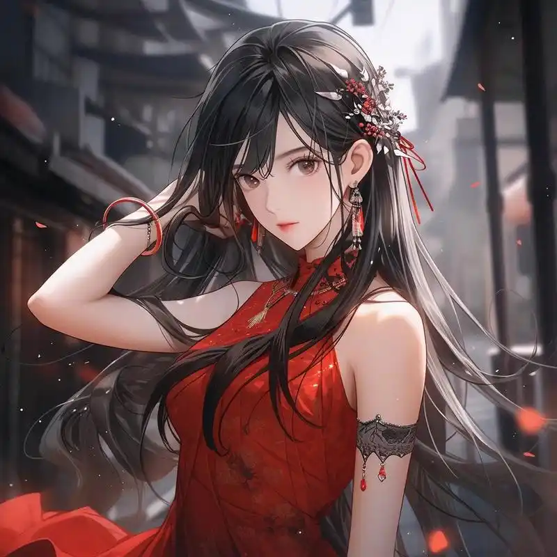 女生头像|古风红衣头像