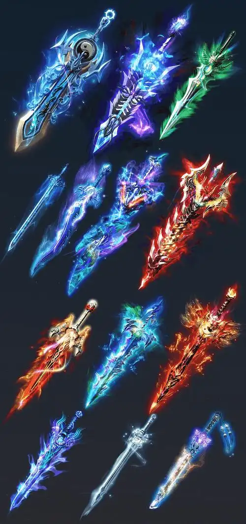 长剑剑柄武器法宝13套序列传奇游手素材设计素材