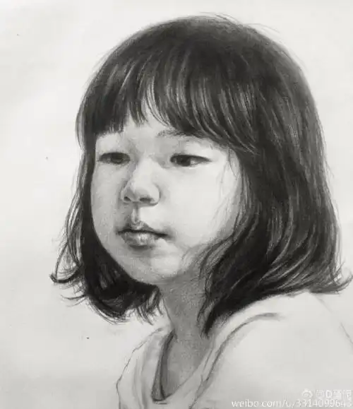 单眼皮女孩素描头像手绘画教程图片小女孩半身像素描画法怎么画