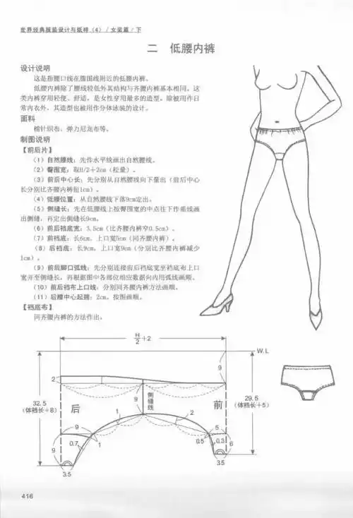 六种女士内裤的设计与纸样