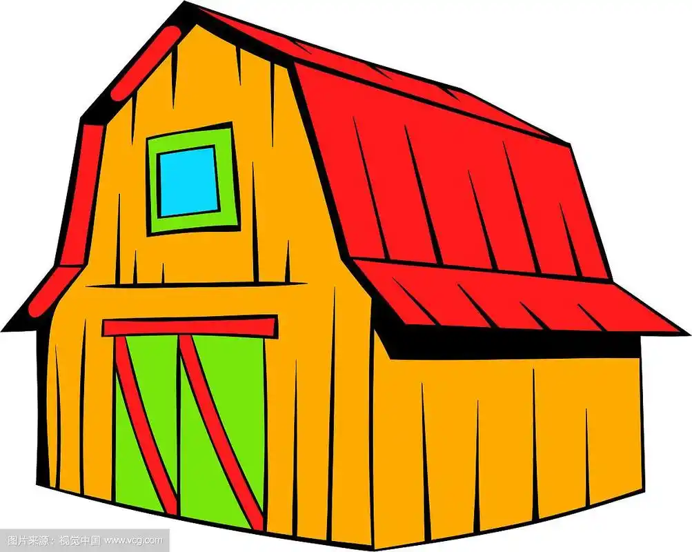 木制谷仓图标卡通