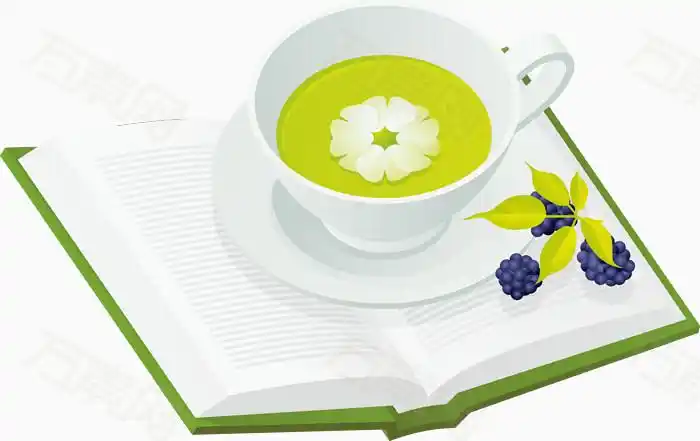 茉莉花茶和书本