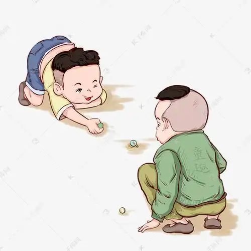 怀旧童年童趣老式儿童游戏弹玻璃球人物素材图片免费下载-千库网