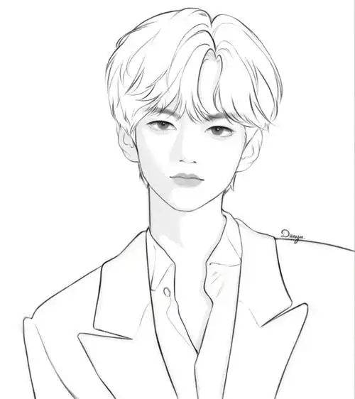 ipad手绘 男生头像#luffypig团练        #男生头像        #线稿