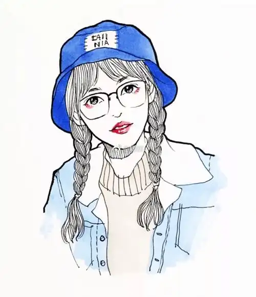 太美了大眼睛,樱桃嘴,瓜子脸寥寥几笔,勾勒出少女风韵之美流畅的线条