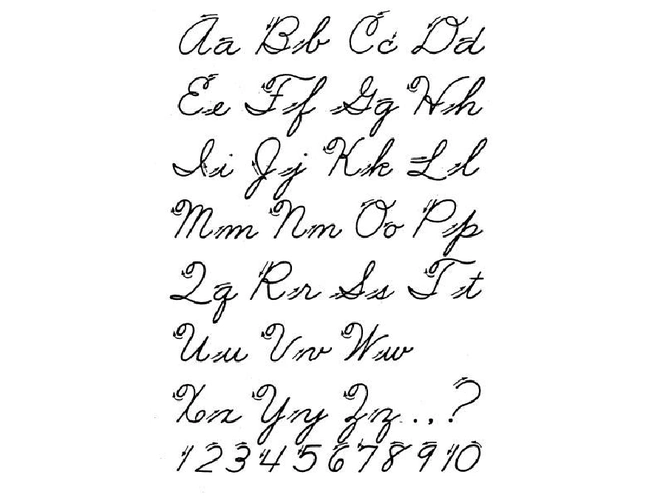 英语26个字母的手写体(花体)