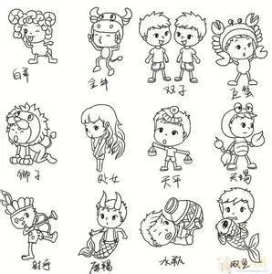 简笔画十二星座娃娃