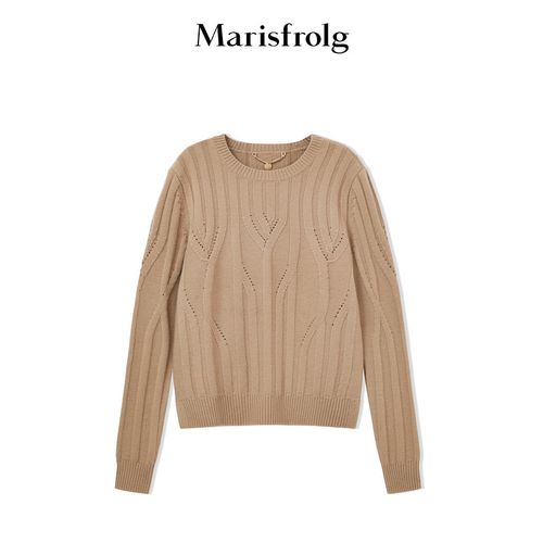 marisfrolg/玛丝菲尔22年春新款卡其色圆领毛针织衫毛衣打底 其他颜色