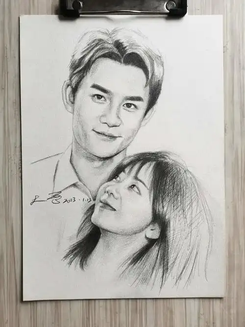 16k,绘画工具:自动铅笔#谭松韵  #王凯  #向风而行  #手绘  #素描