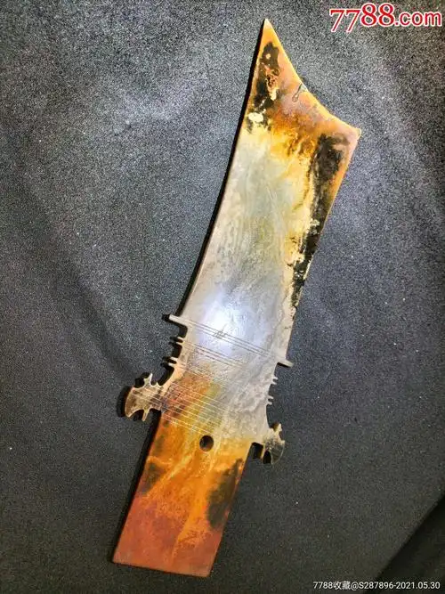 红水河出水高古玉"骆越文化石器远古时代玉牙璋