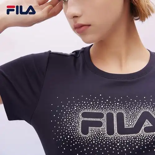 短袖fila斐乐女子t2021夏季潮流时尚简约休闲logo运动t恤