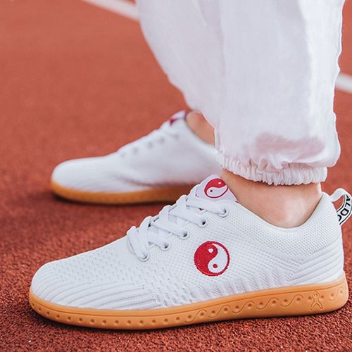 妖怪飞织网面透气太极鞋女牛筋底运动鞋春夏男软牛皮武术太极拳练功鞋