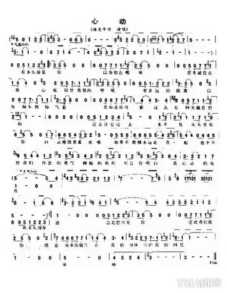 心动陈洁仪简谱赏析 其经典歌曲不止心动这一首