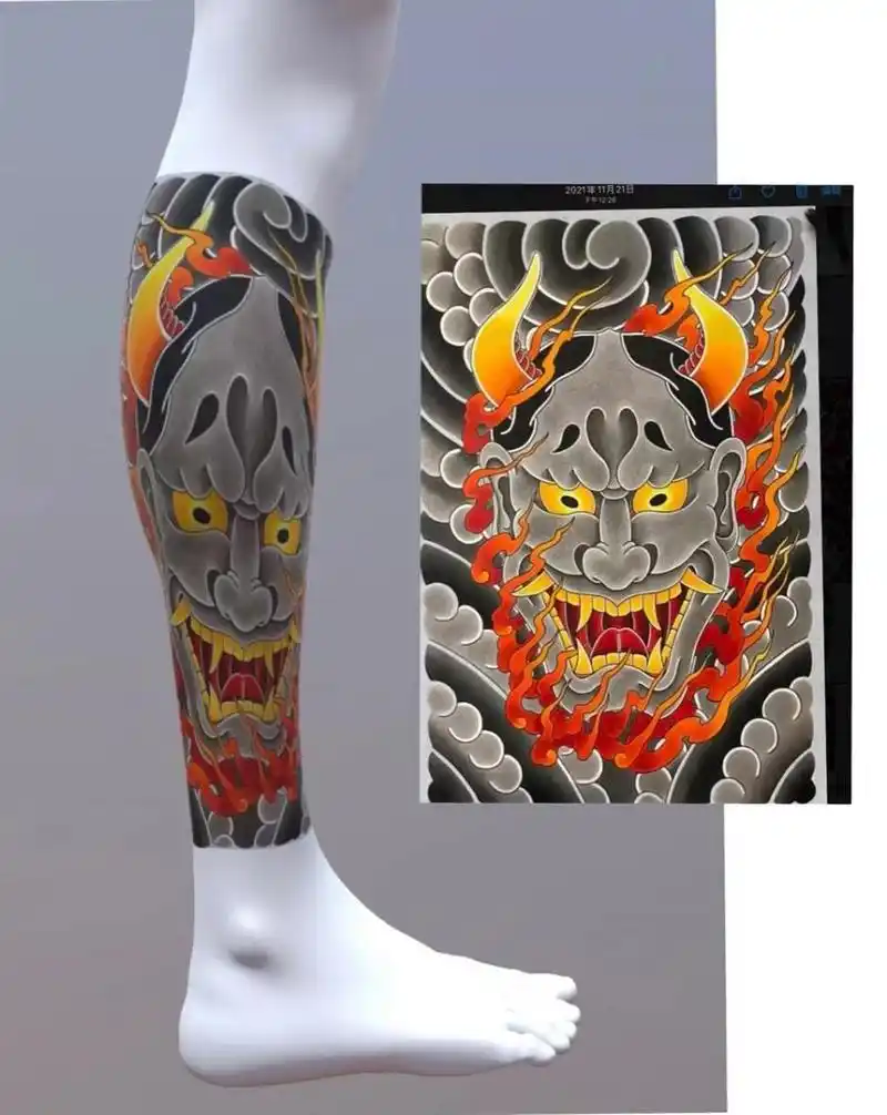 包小腿纹身手稿 老传统包小腿纹身手稿