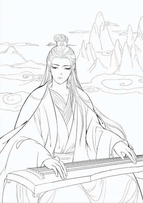 素描古风女子仙气简笔画古风女子简笔画简单又漂亮古风人物手绘铅笔画