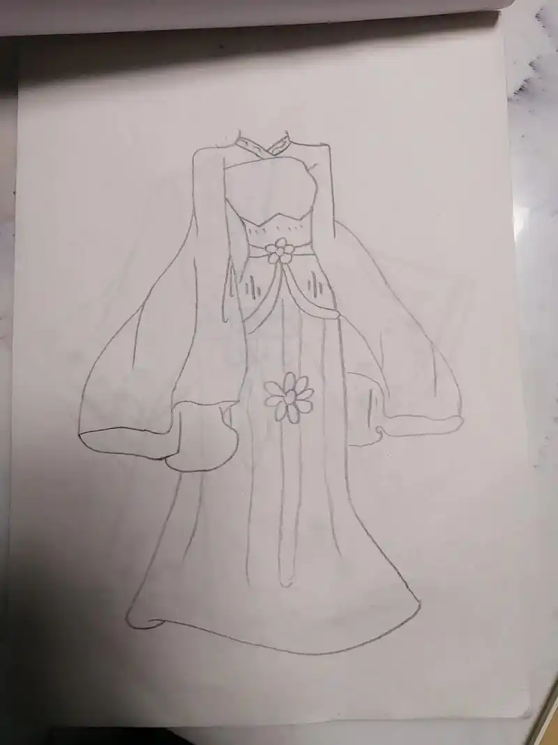 我自己画的古代裙子以及古代女子 - 抖音