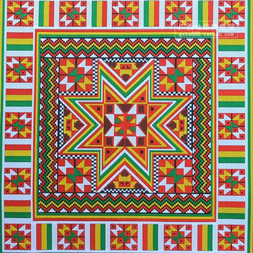 瑶族特色绣片《八角花》民族特色刺绣花织带民族服装装饰辅料面料