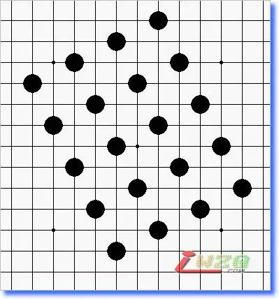 棋始终没有机会,我们把里面的黑子去掉,只留下白子,再看下图:八卦阵是