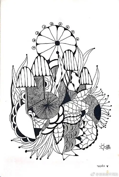 手绘##美术##创意美术##美育##装饰画##儿童画线描课资料##儿童画线描