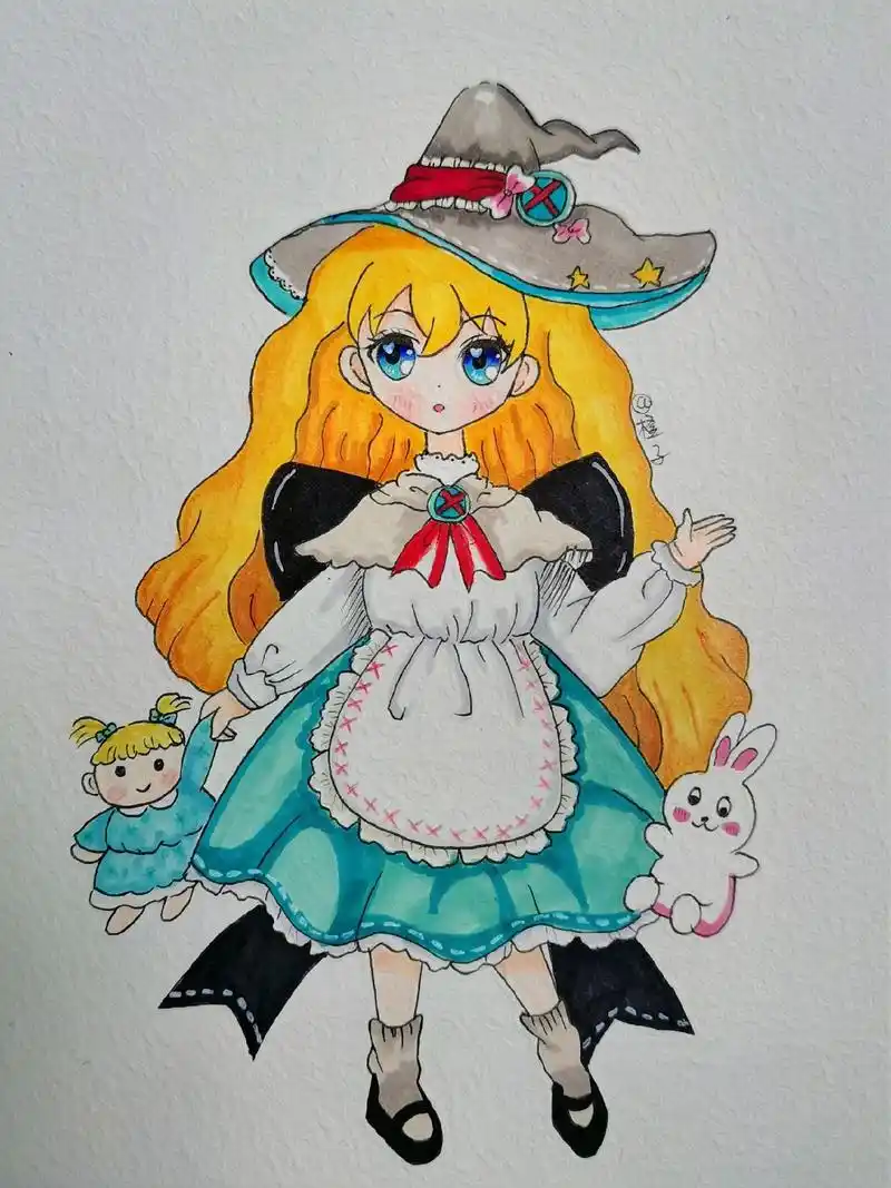 动漫女孩手绘过程图.#动漫 #绘画过程 #动漫人物绘画 #动 - 抖音