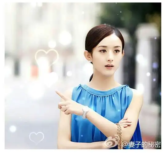 2014妻子的秘密同款赵丽颖江百合夏女韩版百搭蓝色背心无袖雪纺衫