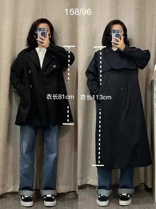 短款风衣158小个子女生这么穿显高显瘦