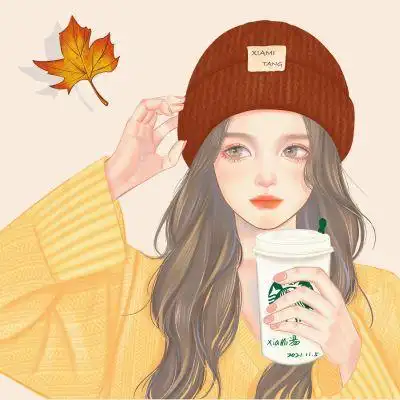 手绘动漫女头像ins唯美好看插画系列的