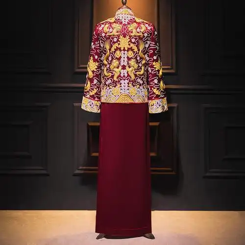 立体结婚唐装龙凤礼服结婚礼新郎盘锦中式新款唐装