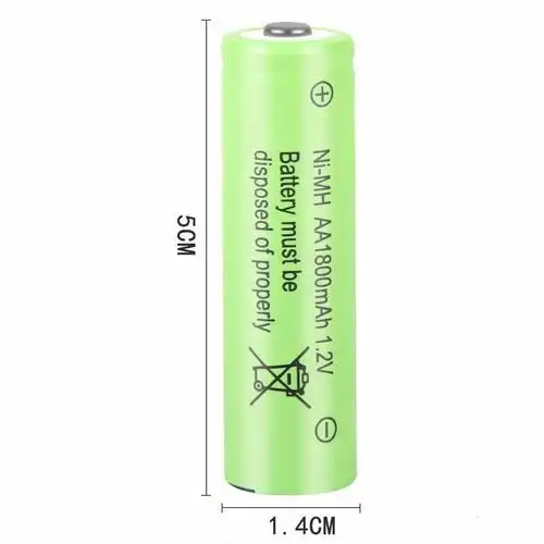 镍氢充电电池5号大容量1800毫安通用套装麦克风风扇电池