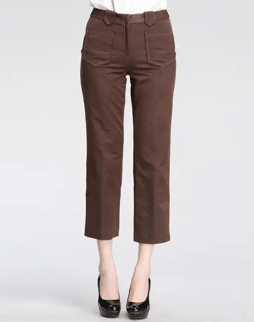 咖啡色时尚休闲长裤