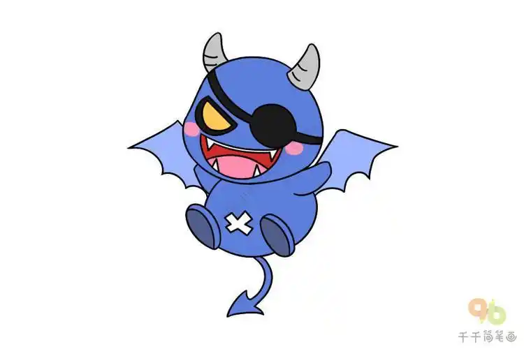 天使恶魔简笔画q版彩色