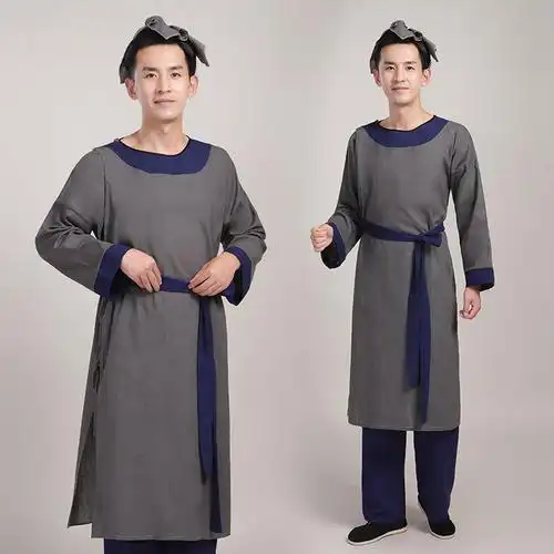 威普驰古装古代平民百姓汉服老粗布古装店小二服装民国农民演出衣服饰