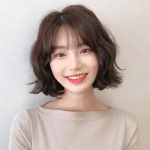 假发女短发全头套式蓬松自然羊毛卷空气刘海短卷发真人发丝假发套