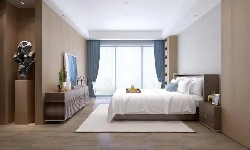 现代中式风格别墅卧室装修效果图