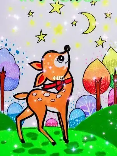 《梅花鹿》南周卦幼儿园自由行热门攻略幼儿园创意美术简笔画