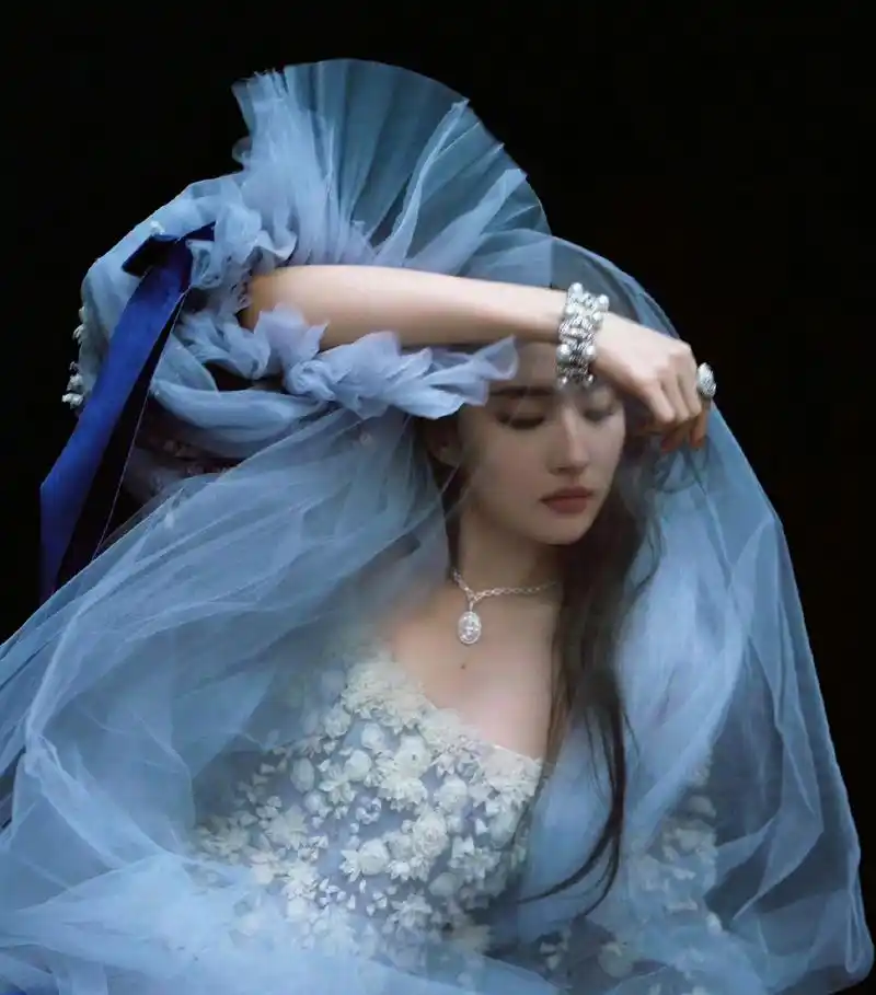 刘亦菲的蓝色纱织礼服又惊艳了,清冷淡雅还有几分高贵的神秘感,她的