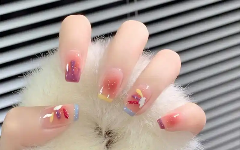 春夏小清新 可爱腮红彩虹美甲#超好看的美甲#仙女必备#美甲款式推荐