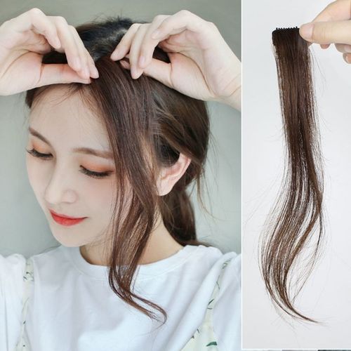 龙须刘海假发 两侧 修脸刘海八字龙须 微卷无痕中分假刘海女自然