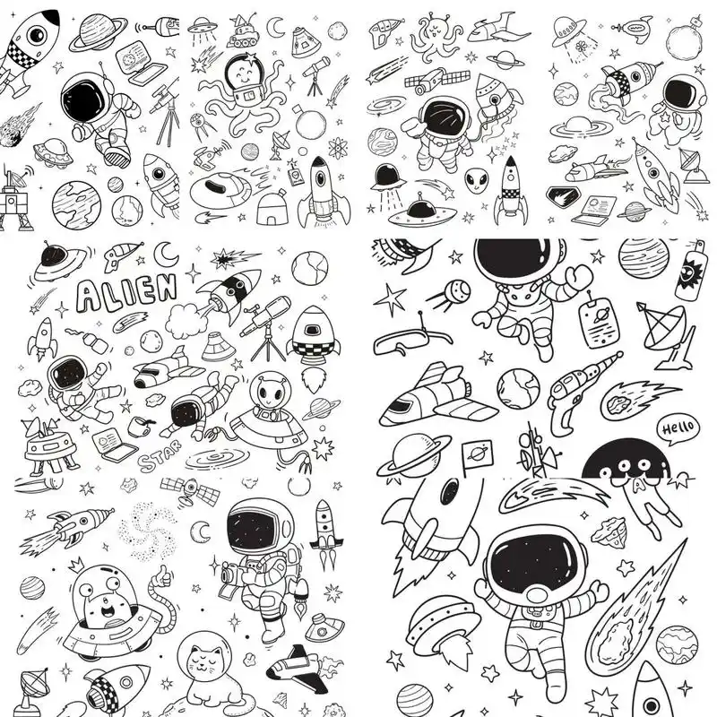 手绘简笔画/太空宇航员(一) 素材分享