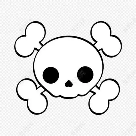 骷髅头与花的简笔画