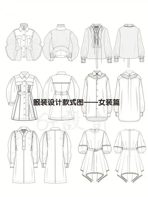 服装设计款式图女装篇