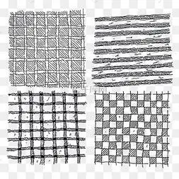 黑白手绘格子纹理