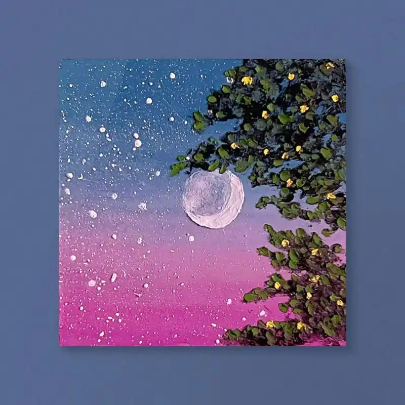 第53天(星空 超级简单 附教程)|油画棒打卡100天#油画 - 抖音