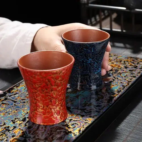 康乐品漆器茶具纯手工紫砂朱泥茶杯大漆主人杯单杯闻香杯收藏证书