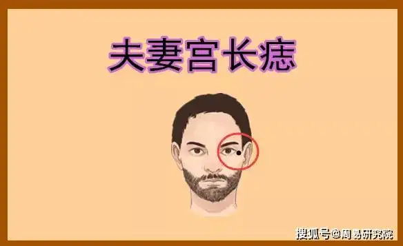 夫妻宫长痣夫妻宫位于眼尾与眉尾处的位置,就是我们所说的奸门处的
