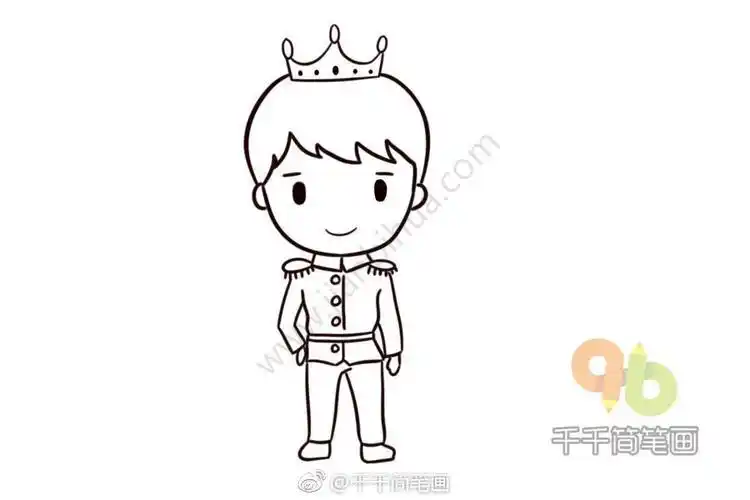 简笔画漂亮的公主和帅气的王子