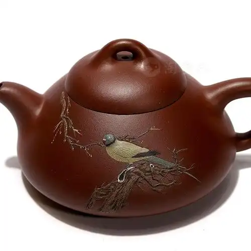 宜兴名家吴昊紫砂壶作品《雀瓢壶》原矿全手工优惠全场包邮真品保证